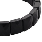 Natürlich Schwarzer Obsidian Armband, flexibel, (ca. 17-18.5 cm) ca. 120.00 ct