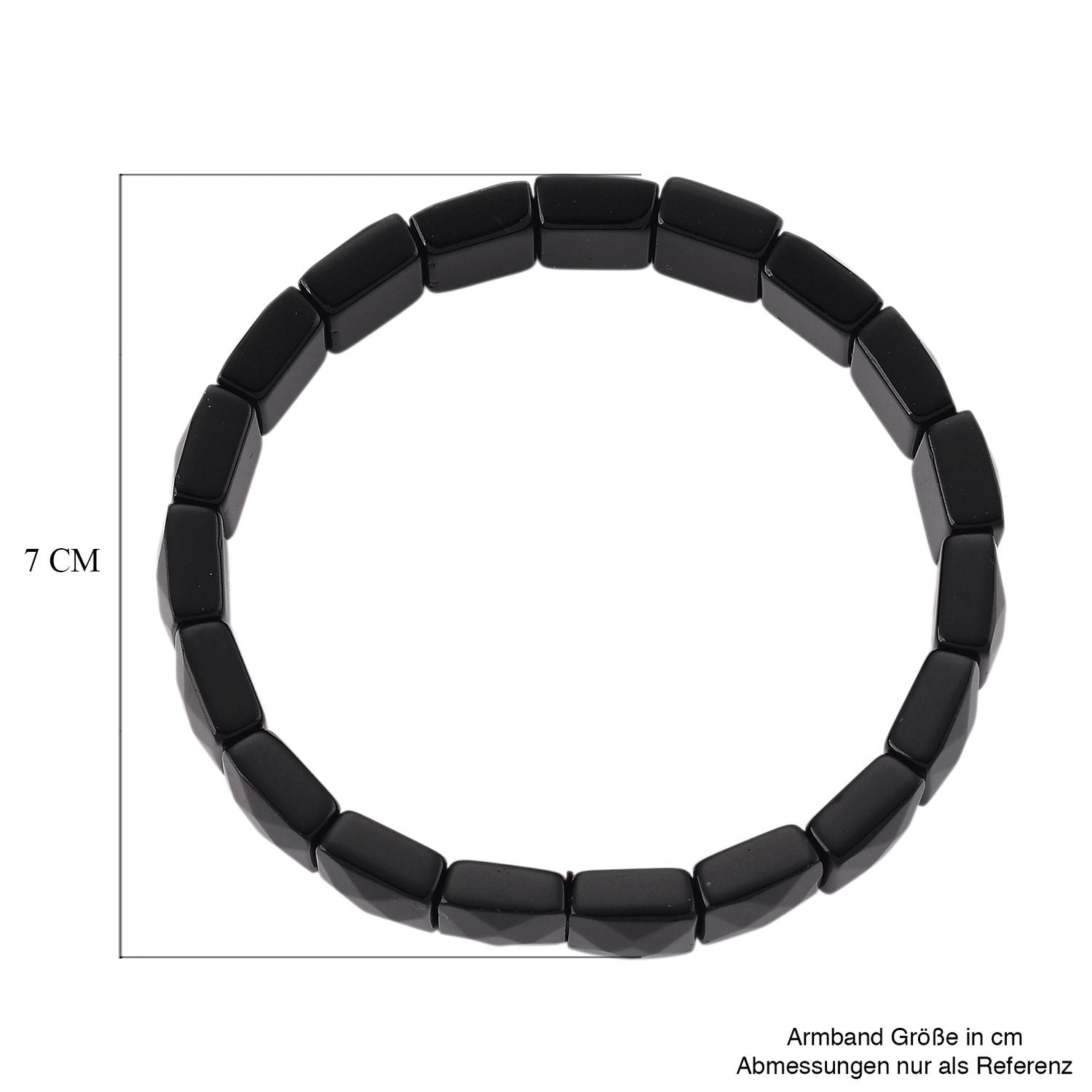 Natürlich Schwarzer Obsidian Armband, flexibel, (ca. 17-18.5 cm) ca. 120.00 ct