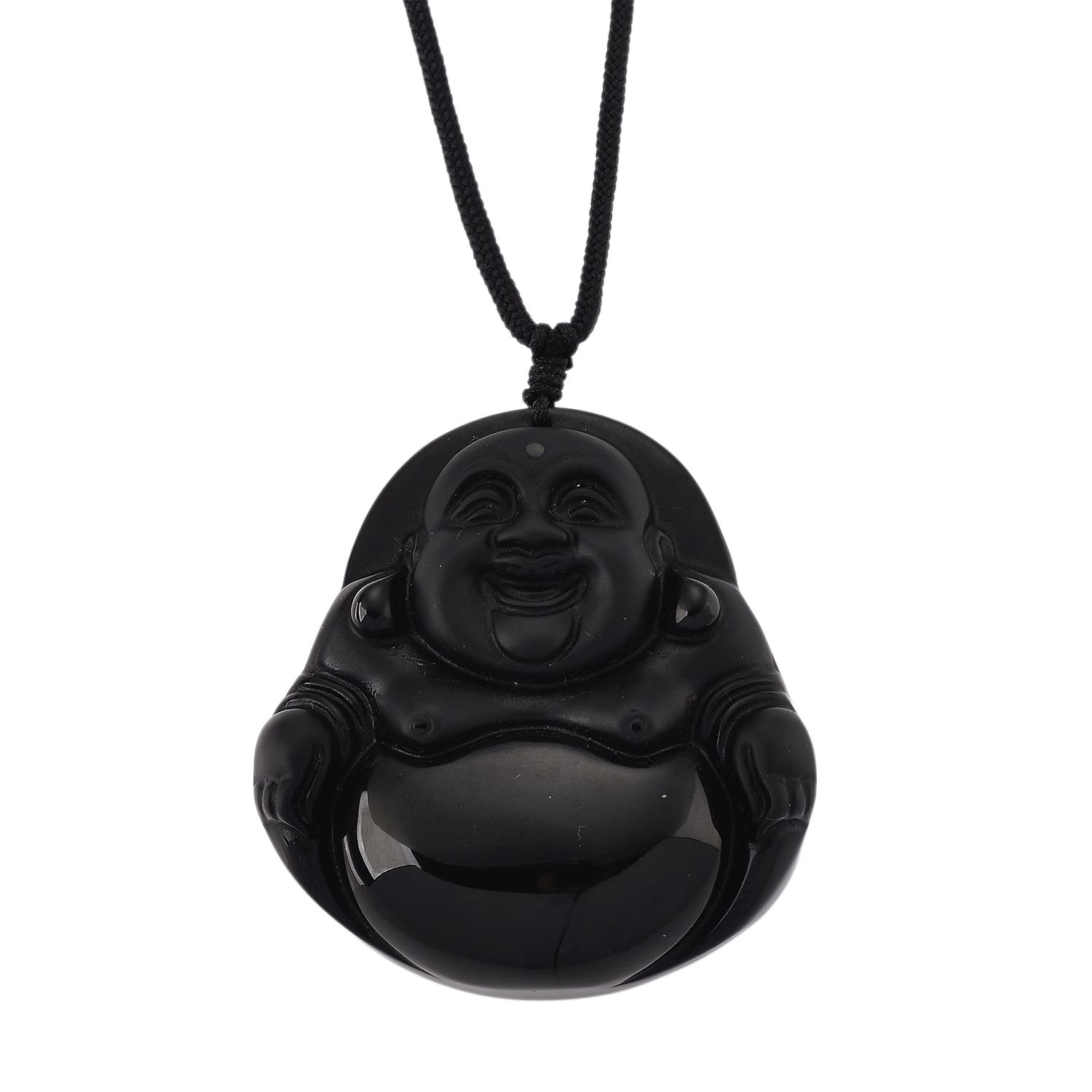 Schwarzer Obsidian Halskette 66 cm ca. 120.00 ct