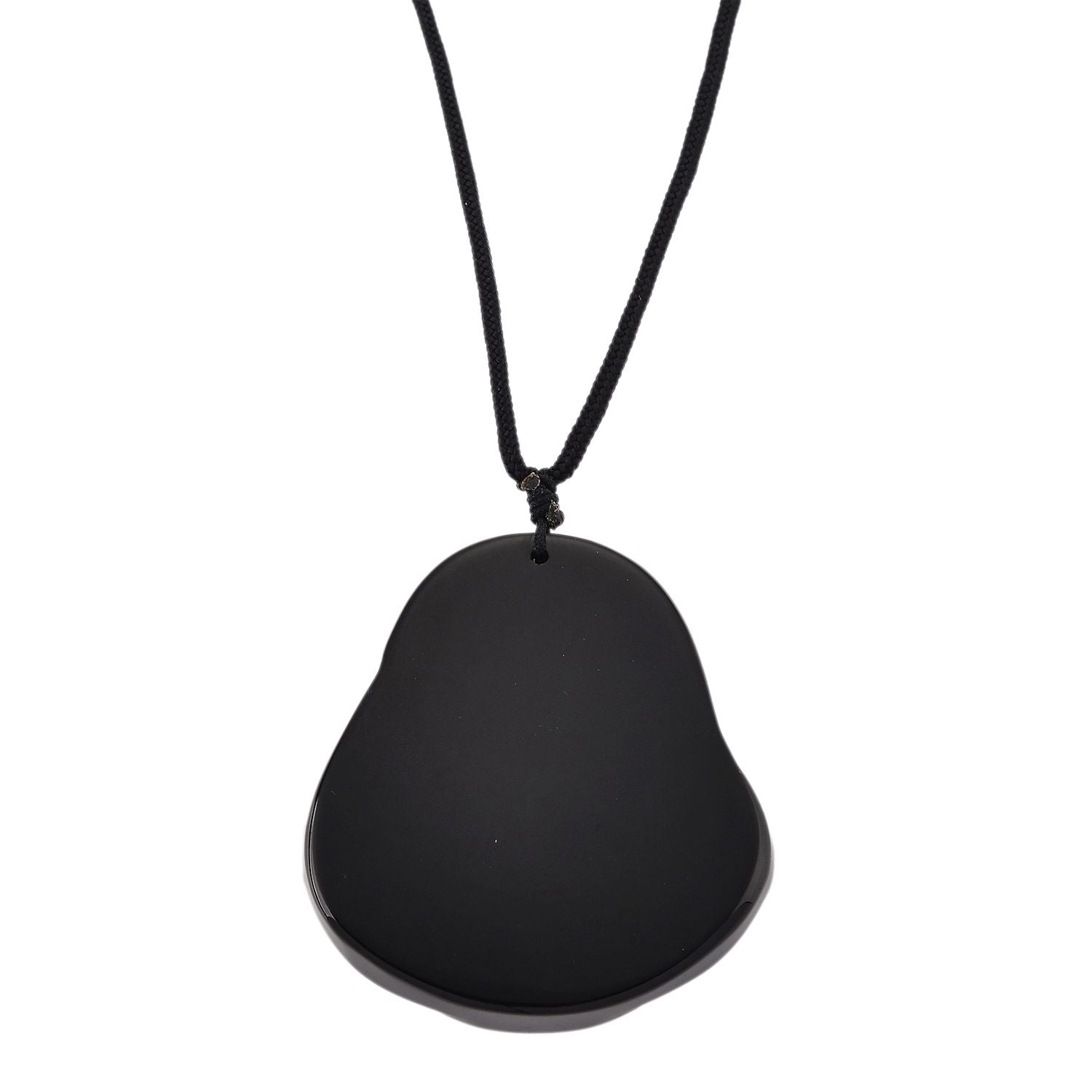 Schwarzer Obsidian Halskette 66 cm ca. 120.00 ct