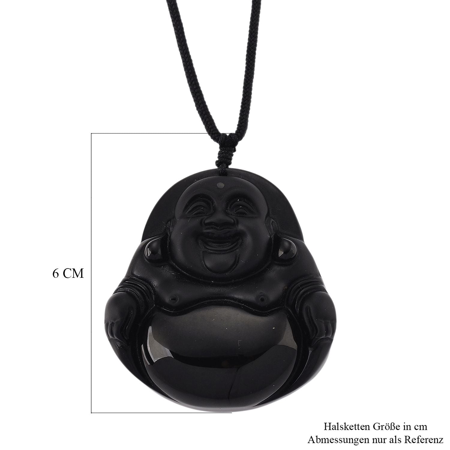 Schwarzer Obsidian Halskette 66 cm ca. 120.00 ct
