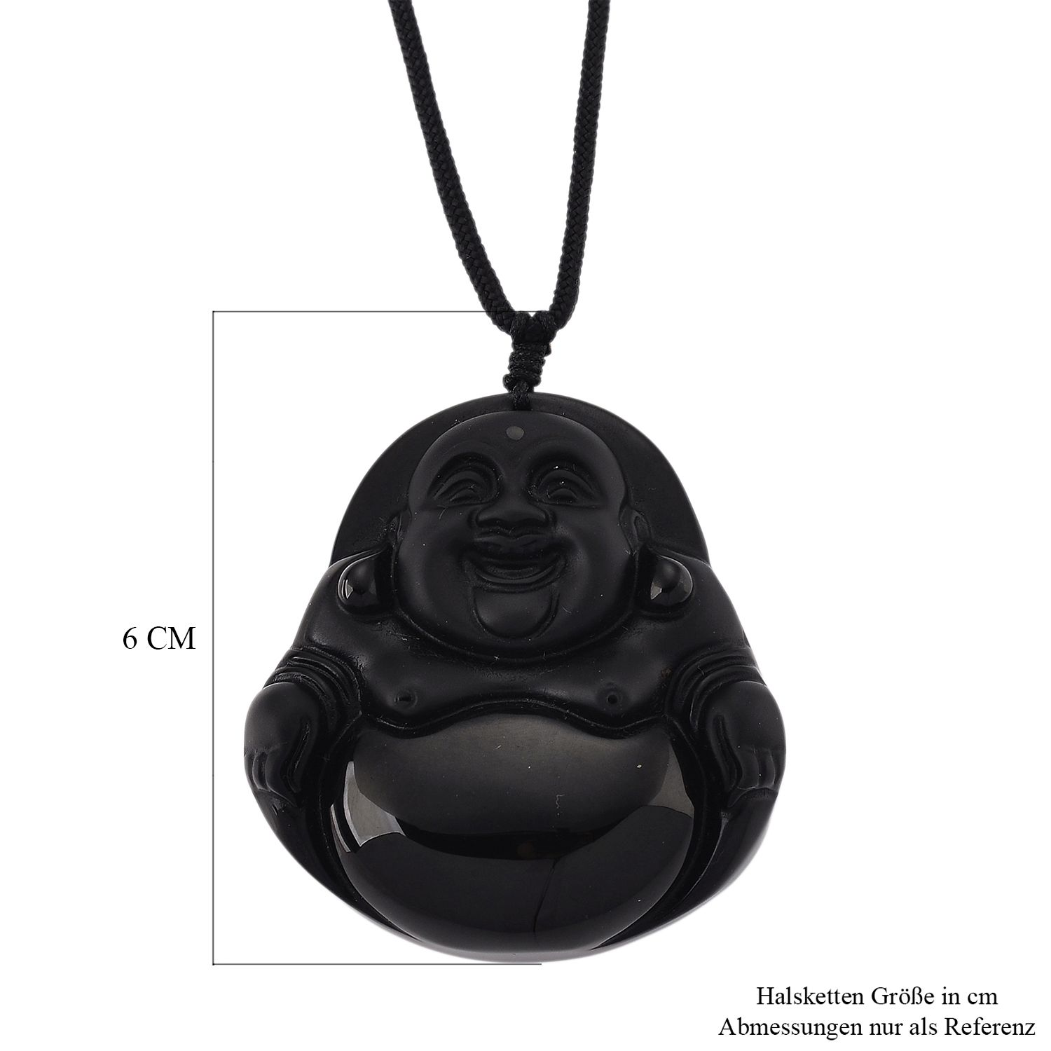 Schwarzer Obsidian Halskette 66 cm ca. 120.00 ct