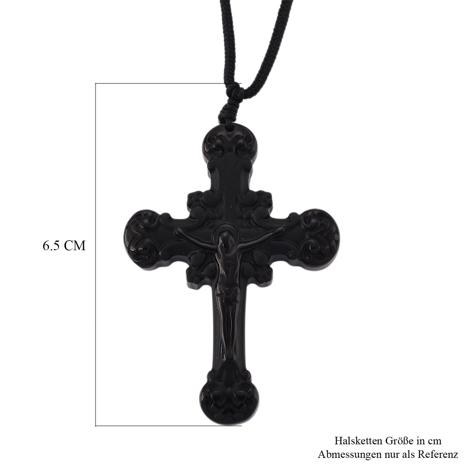 Natürlich Schwarzer Obsidian Halskette 66 cm ca. 60.00 ct