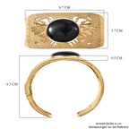 EVER TRUE AA Natürlich Schwarzer Obsidian Armreif ca. 19 cm Nickelfreies Messing ca. 28.10 ct