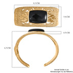EVER TRUE AA Natürlich Schwarzer Obsidian Armreif ca. 19 cm Nickelfreies Messing ca. 32.68 ct