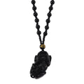Schwarzer Obsidian Halskette 63 cm ca. 190.00 ct