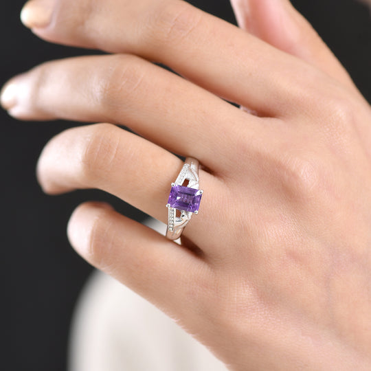 EVER TRUE Bolivianischer Amethyst Ring Nickelfreies Messing (Größe 18.00) ca. 1,50 ct