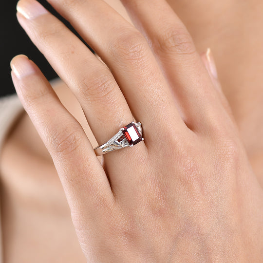 EVER TRUE Roter Granat Ring Nickelfreies Messing (Größe 17.00) ca. 1,90 ct
