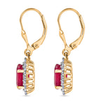 LUXURIANT - AA Niassa Rubin, Lab Grown Diamant Ohrringe 925 Silber 750 Gelbgold Vermeil ca. 6,50 ct.