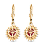 LUXURIANT - AA Niassa Rubin, Lab Grown Diamant Ohrringe 925 Silber 750 Gelbgold Vermeil ca. 6,50 ct.