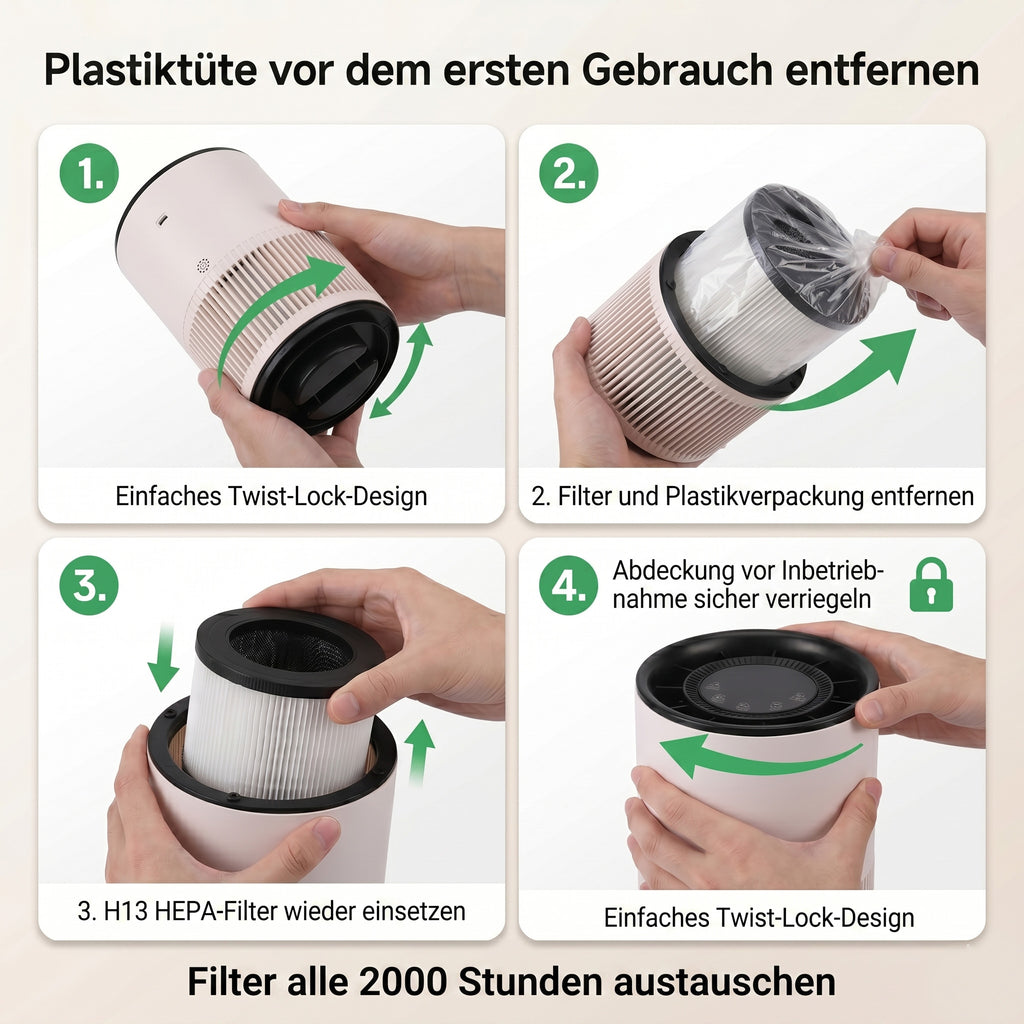 LIVMORE Luftreiniger mit Timerfunktion, Weiß