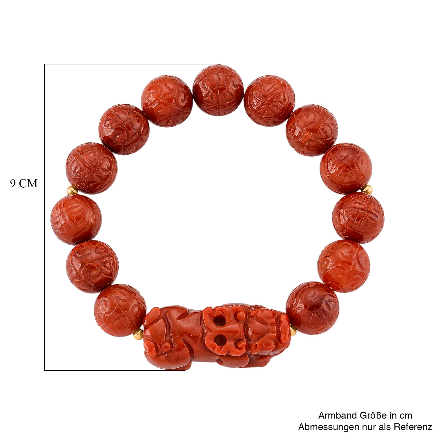 D'Joy Rote Jade Armband Flexibles (ca. 18-19 cm) 925 Silber vergoldet ca. 318,00 ct.