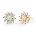 Natürliche, äthiopische Welo Opal und Zirkon Ohrringe - 1 ct.