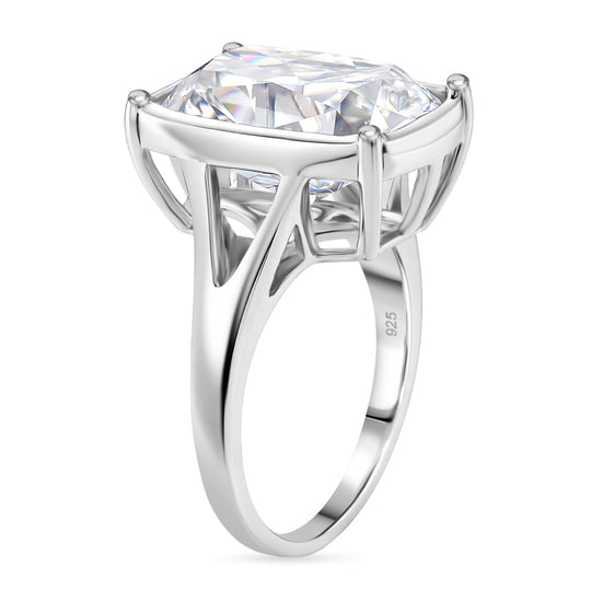 D'Joy Moissanit Ring 925 Silber Rhodiniert (Größe 19.00) ca. 10.00 ct