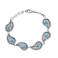 D'Joy AA Sleeping Beauty Türkis Armband ca. 18.5 cm 925 Silber Schwarz oxidiert ca. 2,10 ct.