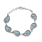 D'Joy AA Sleeping Beauty Türkis Armband ca. 18.5 cm 925 Silber Schwarz oxidiert ca. 2,10 ct.