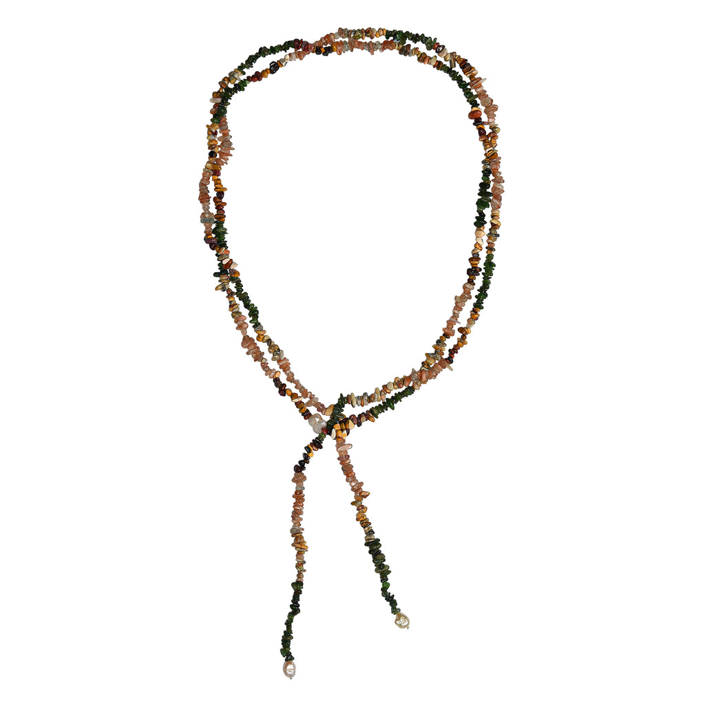 Mehrfarbig Edelsteine, Süßwasser Barock Perle Halskette ca. 203 cm
