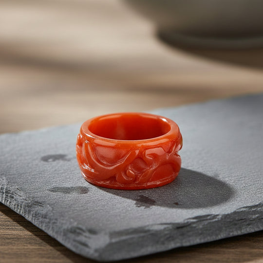 Burmesischer Rote Jadeit Jade Ring (Größe 19.50) ca. 40.00 ct