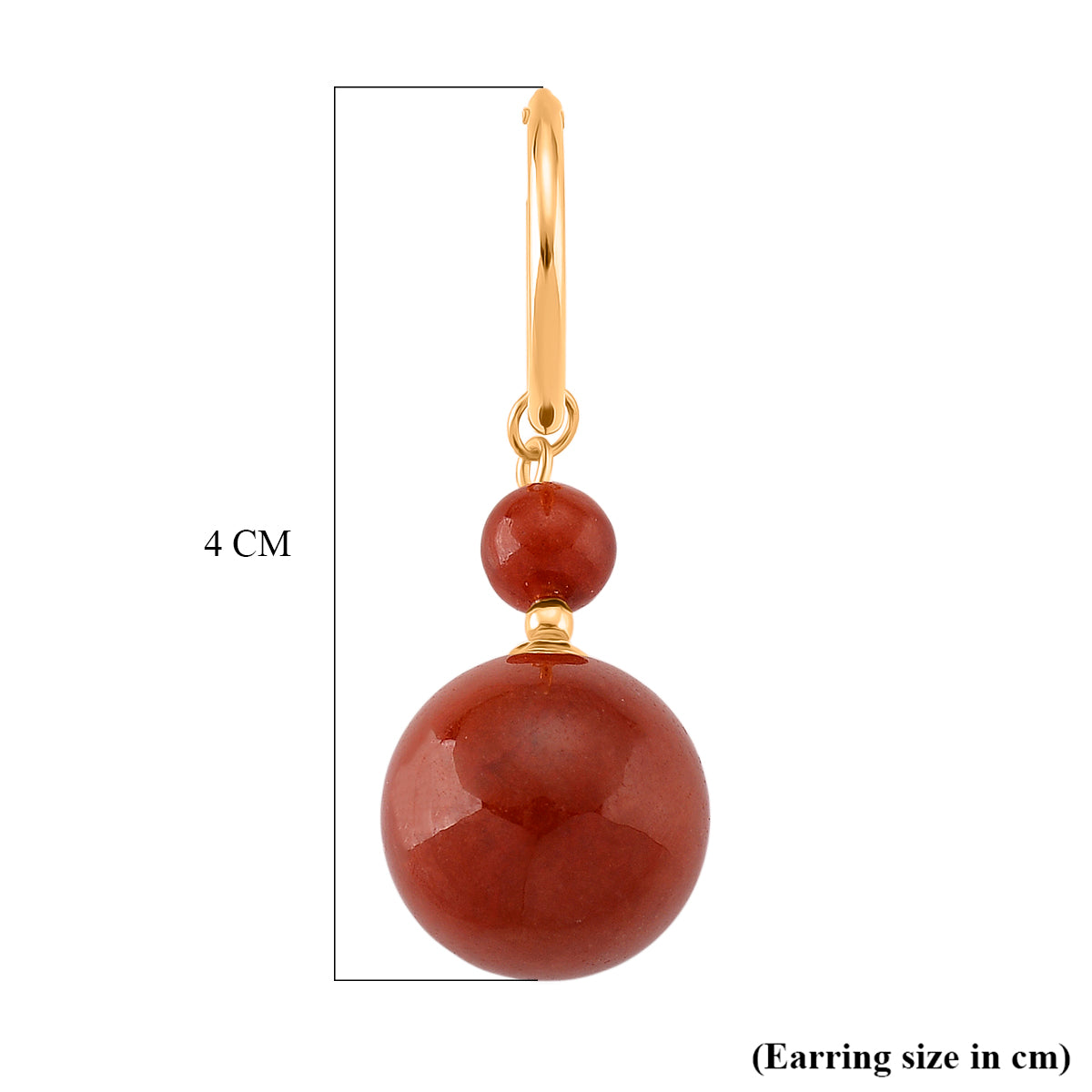 D'Joy Burmesischer Rote Jadeit Jade Ohrringe 925 Silber Vergoldet ca. 30.00 ct