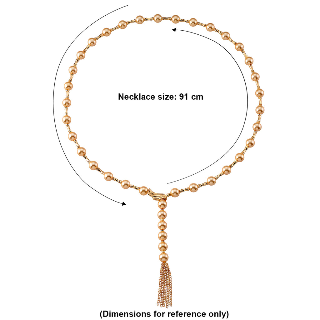 Goldene Muschelkernperle (11-13 mm) Halskette ca. Flexibles cm Reine Legierung gelb vergoldet 480.00 ct