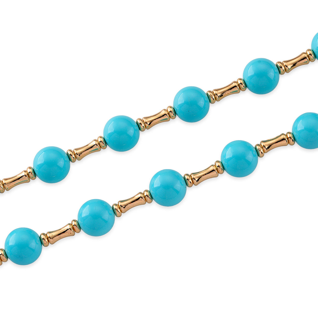 Sleeping Beauty Farbe Muschelkernperle Halskette ca. Flexibles cm Reine Legierung gelb vergoldet 480.00 ct