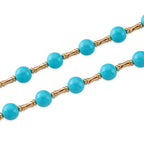 Sleeping Beauty Farbe Muschelkernperle Halskette ca. Flexibles cm Reine Legierung gelb vergoldet 480.00 ct