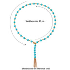 Sleeping Beauty Farbe Muschelkernperle Halskette ca. Flexibles cm Reine Legierung gelb vergoldet 480.00 ct