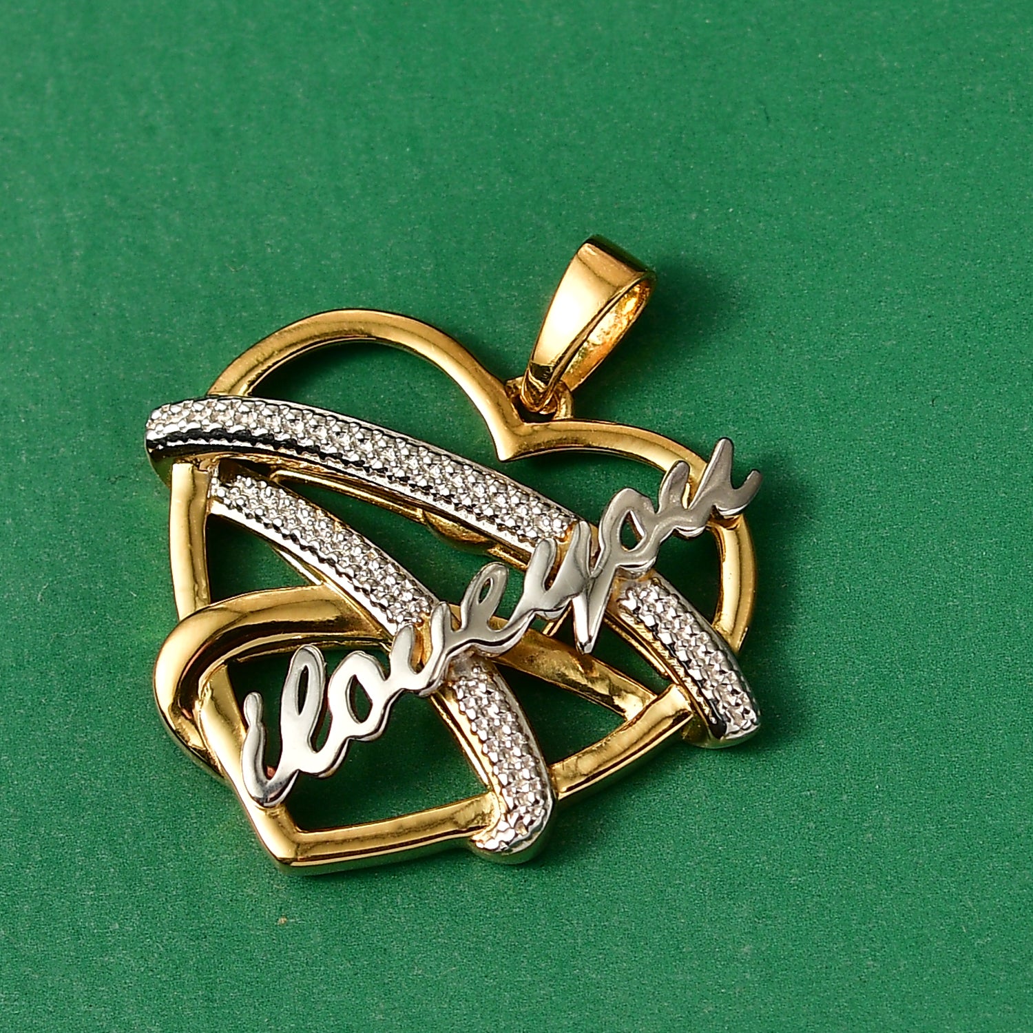 GP - Kanchanaburi Blauer Saphir Anhänger 925 Silber platiniert und vergoldet ca. 0,02 ct.