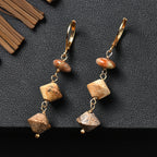 EVER TRUE Bild Jasper, Unakite Ohrringe 316L Edelstahl 750 Vergoldet ca. 18.00 ct