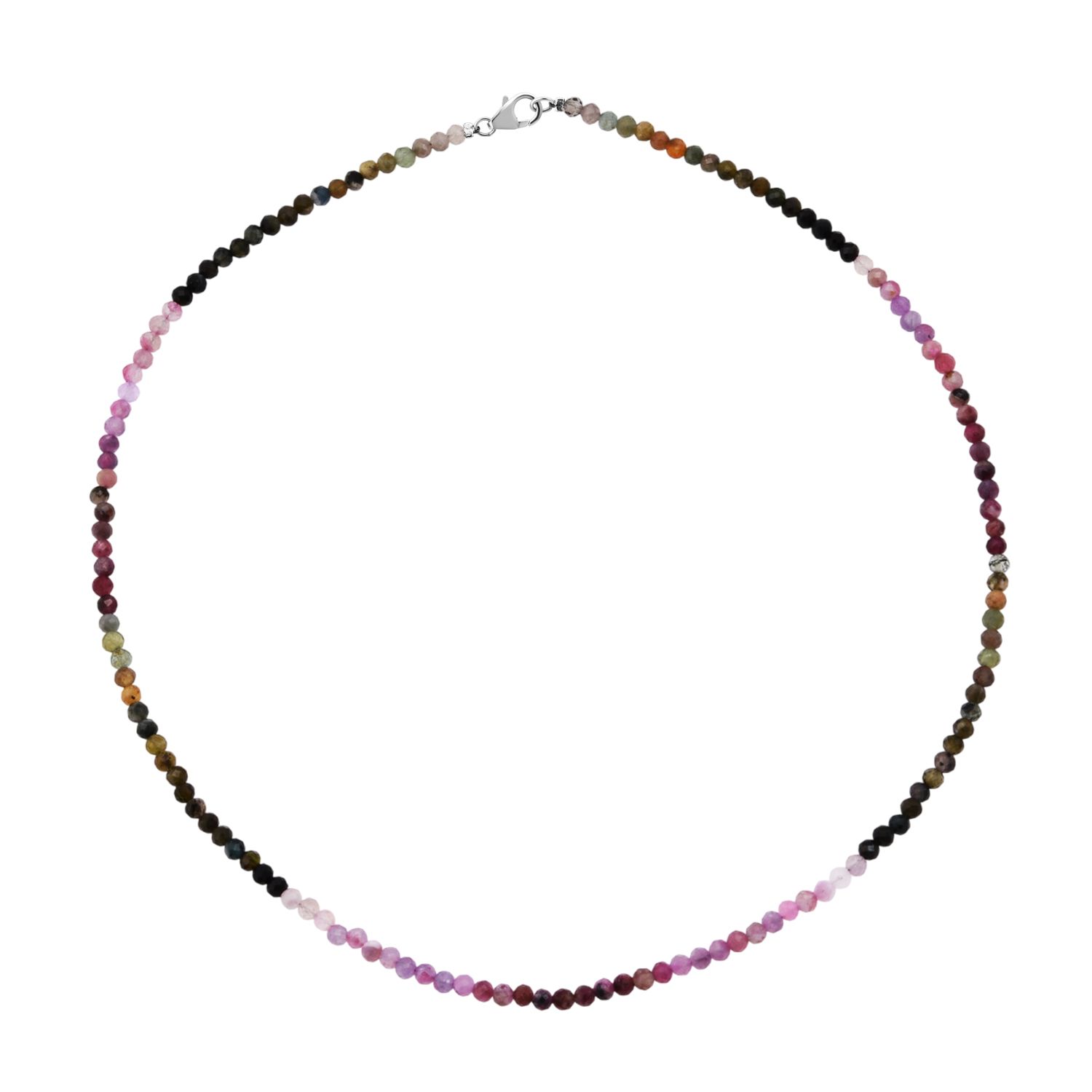 Mehrfarbig-Turmalin Halskette ca. 45 cm 925 Silber ca. 40,00 ct.