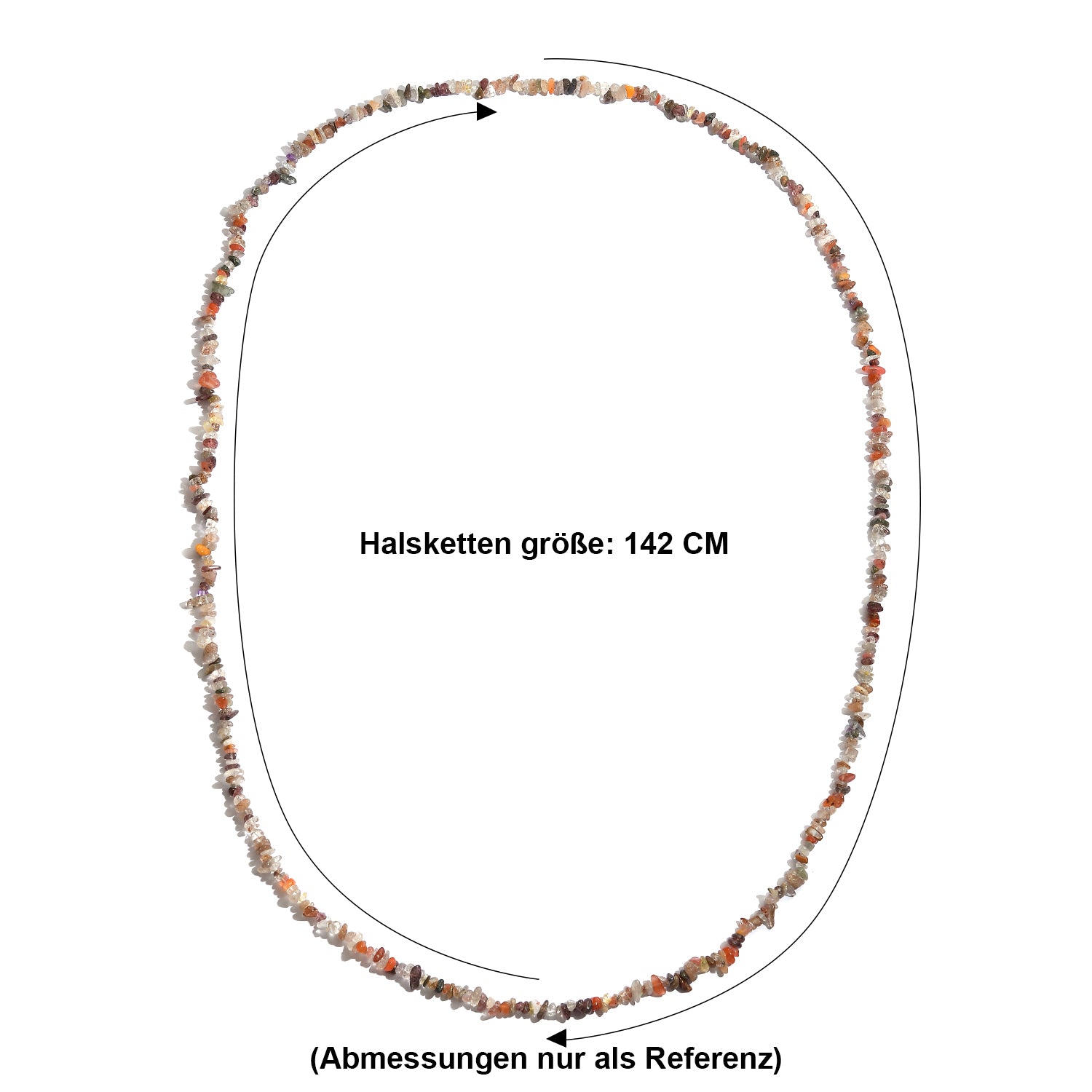 Mehrfarbiger Rutilquarz Halskette 142 cm ca. 567.10 ct