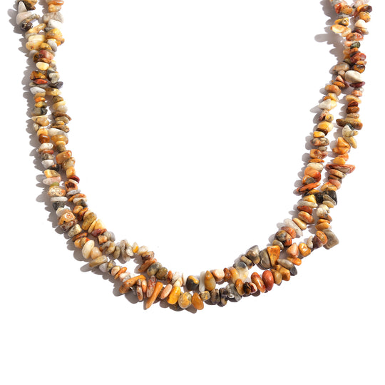 Mehrfarbige Spitze-Achat Halskette 142 cm ca. 505.60 ct