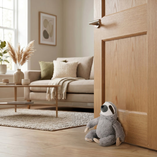 LIVMORE Koala Türstopper, Polyester mit Sandfüllung, 1 kg, 20 x 16 x 20 cm, Grau