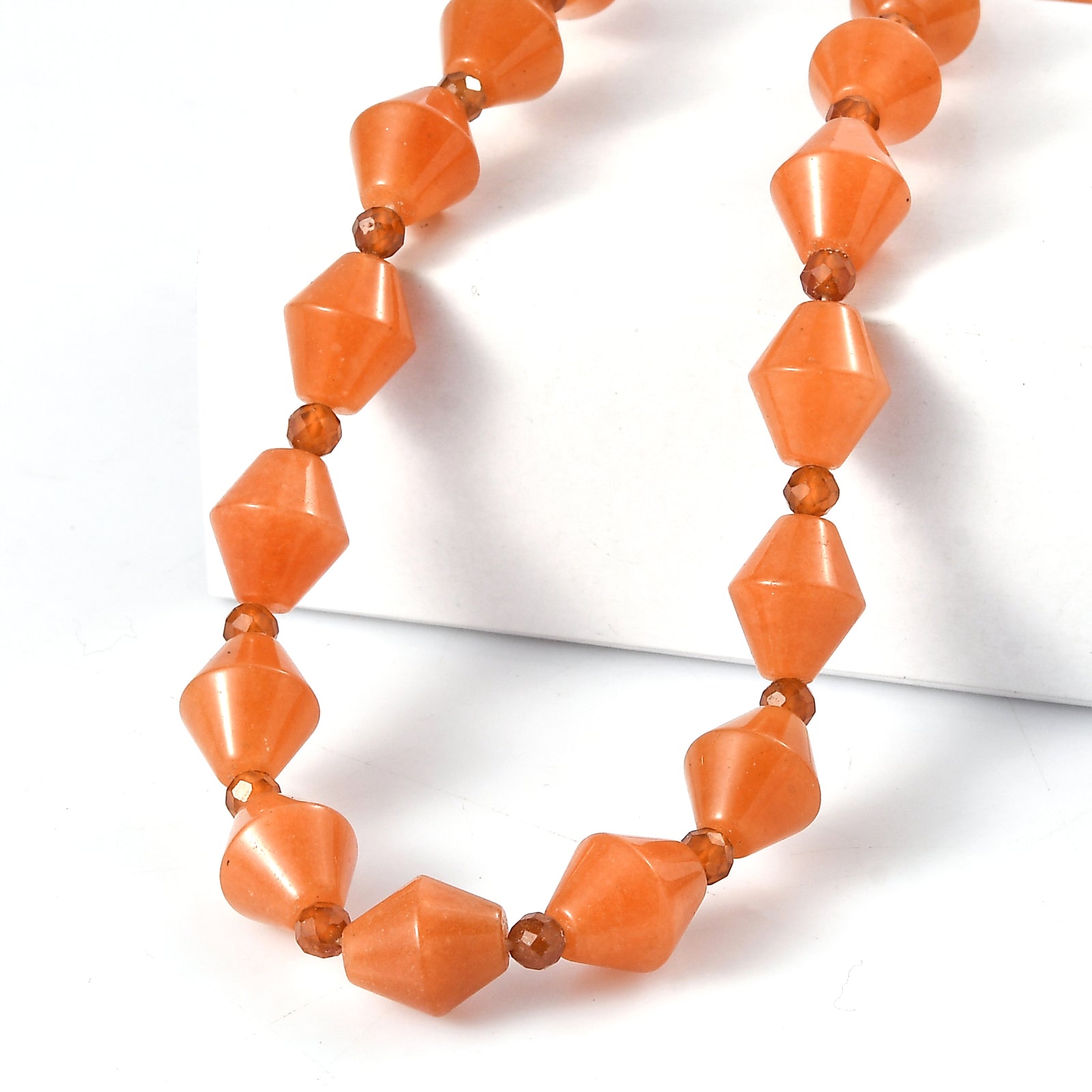 EVER TRUE Rotes Aventurin, Hessonit Granat Halskette ca. 45 cm Nickelfreies Messing ca. 200.00 ct