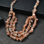 EVER TRUE Sonnenstein, Pfirsich Mondstein Halskette ca. 45 cm Nickelfreies Messing Platiniert ca. 345.00 ct