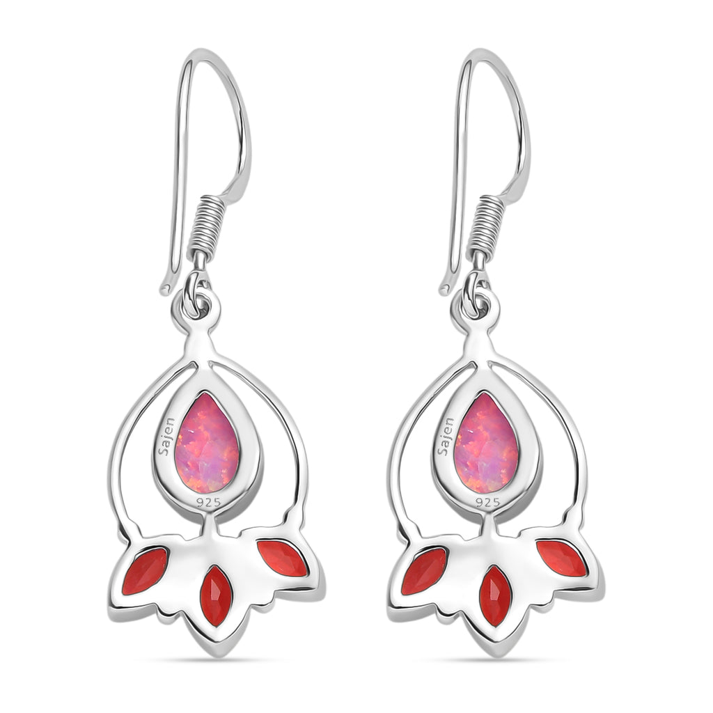 Sajen Silber - Opal Dublett, Mystischer Quarz des Regenbogenvulkans Ohrringe 925 Silber rhodiniert ca. 3.30 ct