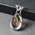 Sajen Silber-Himmlischer Quarz, Afrikanischer Amethyst Anhänger 925 Silber rhodiniert ca. 21.06 ct