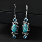 Sajen Silber-Beschaffenes Türkis, Himmlisch Schweizer Blauer mystisher Quartz Ohrringe 925 Silber rhodiniert ca. 10.42 ct