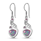 Sajen Silber-Opal Dublett, Regenbogen Lavendel Ohrringe 925 Silber rhodiniert ca. 9.73 ct