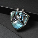 Sajen Silber-Labradorit Anhänger 925 Silber rhodiniert ca. 28.90 ct