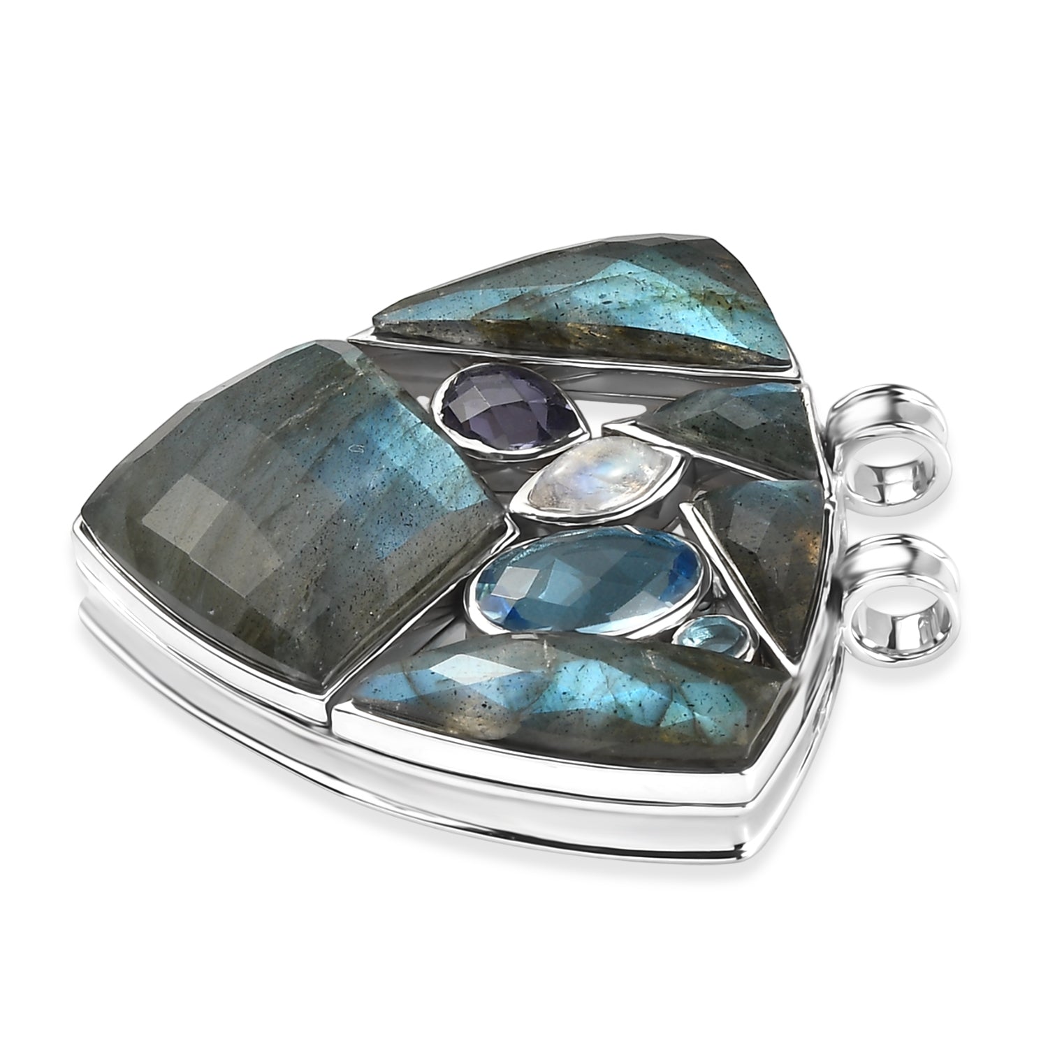 Sajen Silber-Labradorit Anhänger 925 Silber rhodiniert ca. 28.90 ct