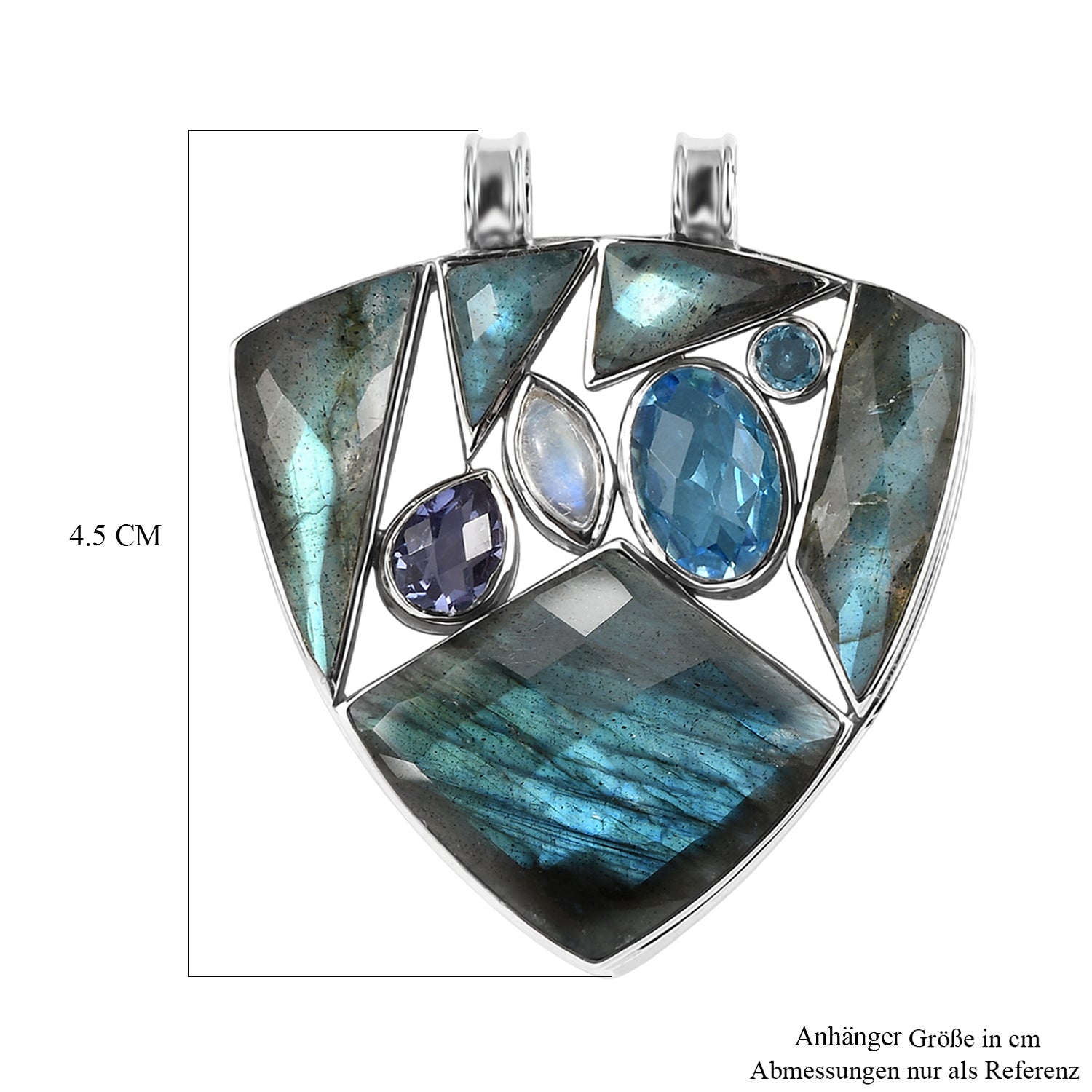 Sajen Silber-Labradorit Anhänger 925 Silber rhodiniert ca. 28.90 ct