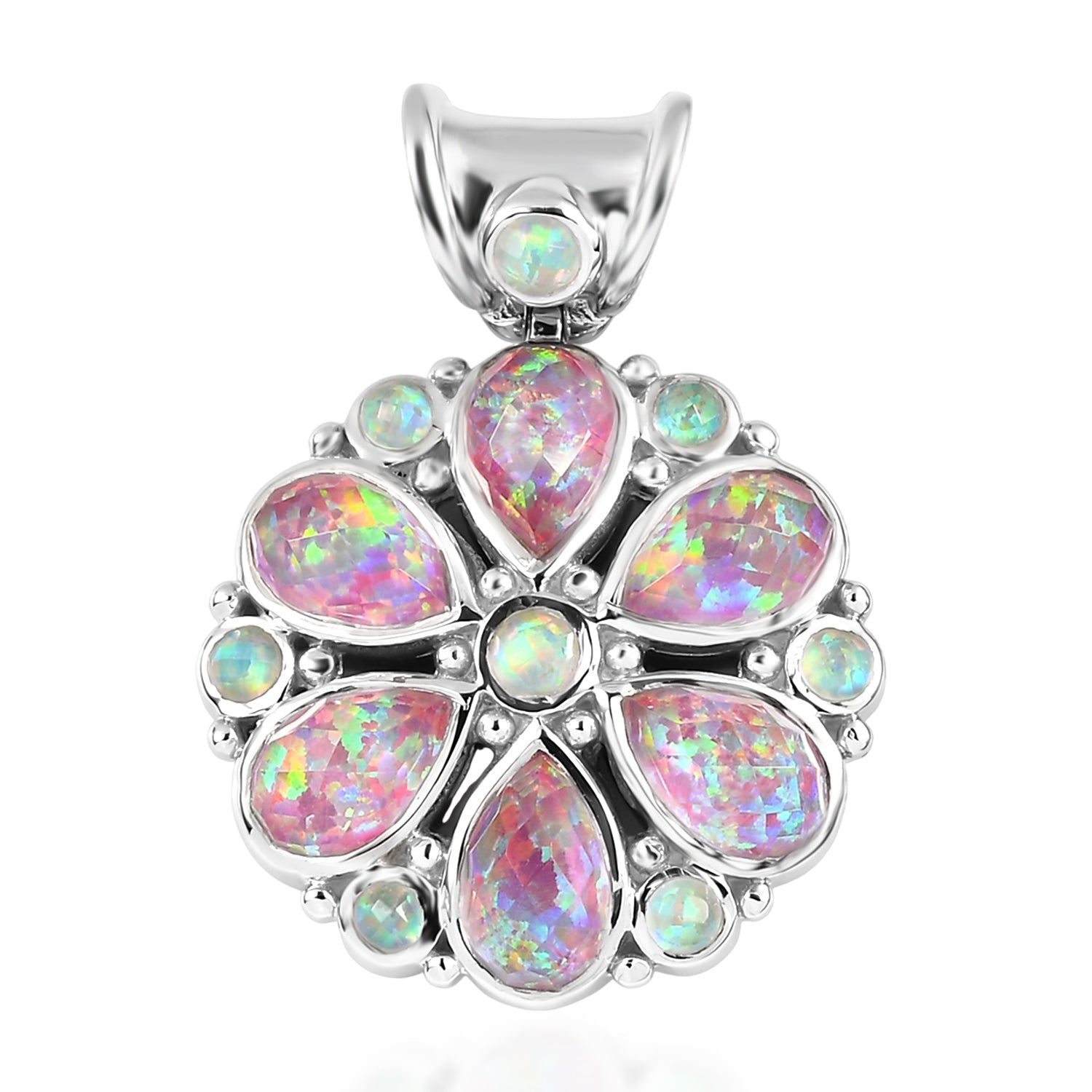 Sajen Silber-Opal Dublett Anhänger 925 Silber rhodiniert ca. 6.27 ct