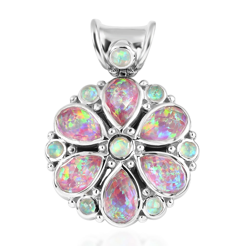Sajen Silber-Opal Dublett Anhänger 925 Silber rhodiniert ca. 6.27 ct