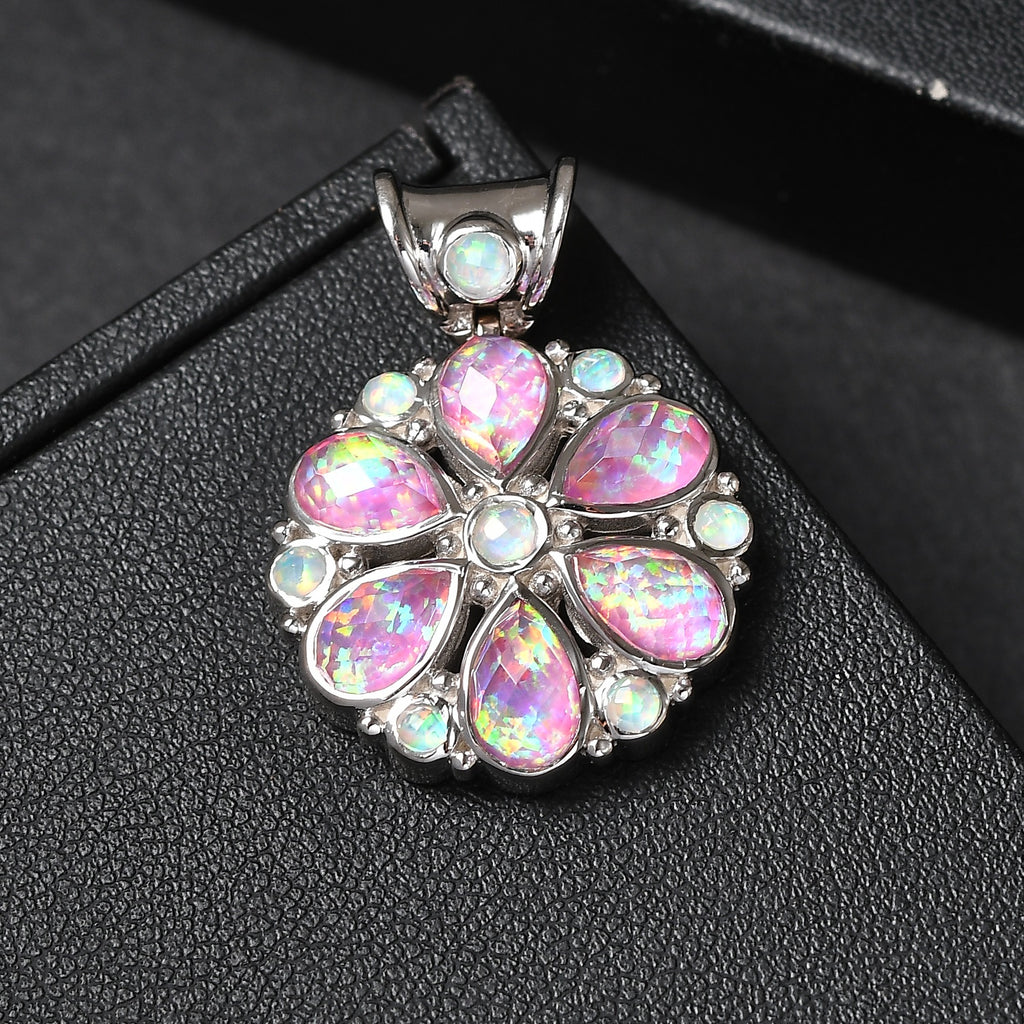 Sajen Silber-Opal Dublett Anhänger 925 Silber rhodiniert ca. 6.27 ct