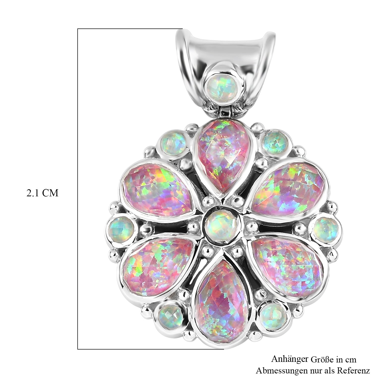 Sajen Silber-Opal Dublett Anhänger 925 Silber rhodiniert ca. 6.27 ct