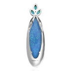 Sajen Silber-Opal Dublett, Paraiba Quarz Triplette Anhänger 925 Silber rhodiniert ca. 19.30 ct