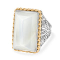 Sajen Silber-Grauer Mondstein Ring 925 Silber rhodiniert (Größe 17.00) ca. 26.80 ct