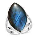 Sajen Silber-Labradorit Ring 925 Silber rhodiniert (Größe 18.00) ca. 19.82 ct