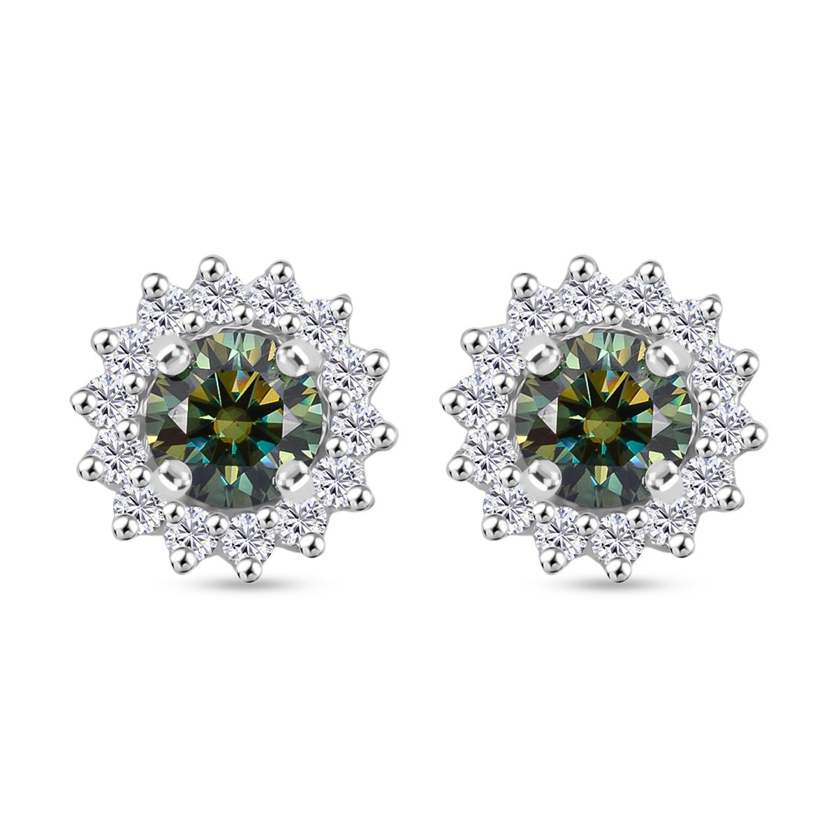 D'Joy Paraiba Moissanit Ohrringe 925 Silber rhodiniert ca. 1,27 ct.